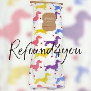 Everlasting - ‘Dachshunds & Hearts’ Plush Throw Blanket. 60” x 70”. NWT. Firm!